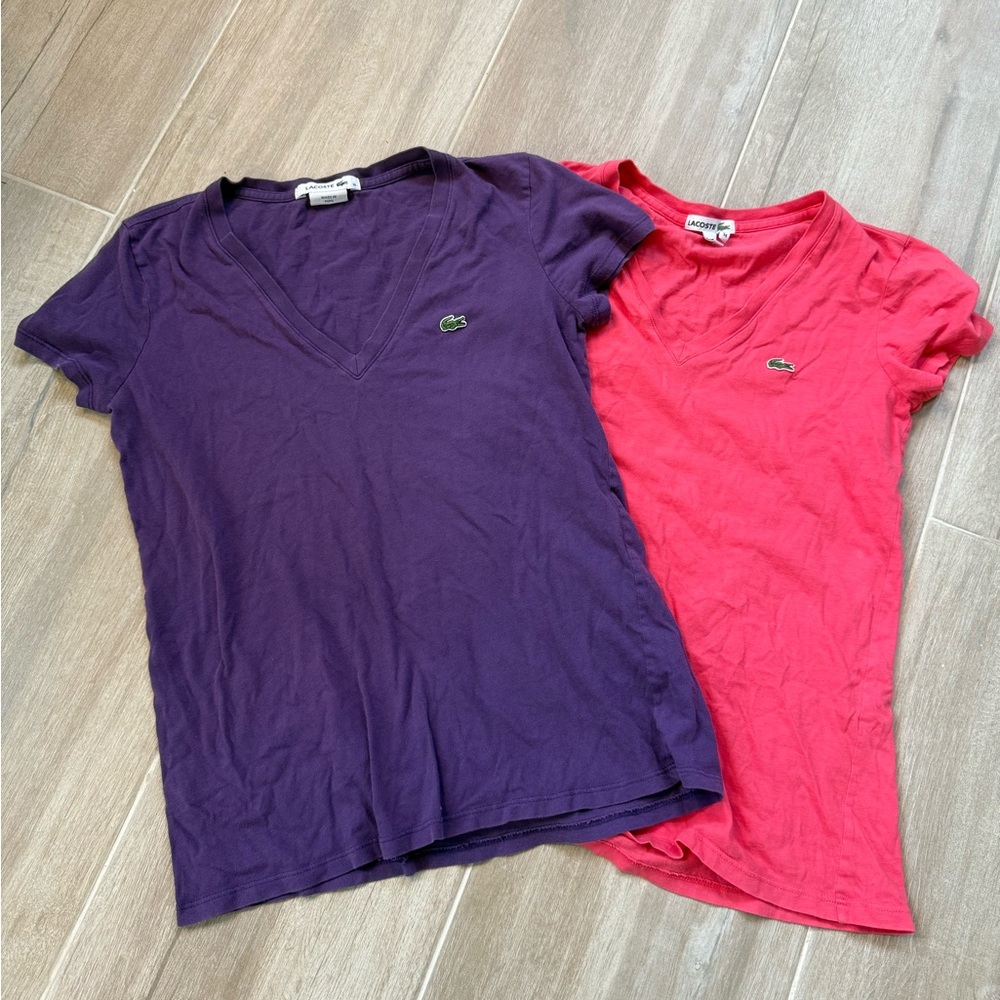 Selling2 Lacoste v Neck T-shirts